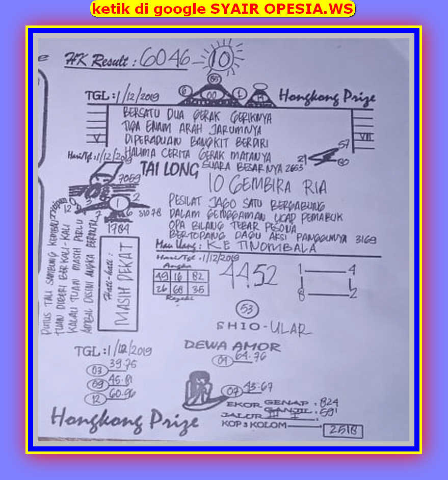 1 New Message) Kode Syair Hongkong 1 Desember 2019 - Forum Syair Togel  Hongkong Singapura Sydney