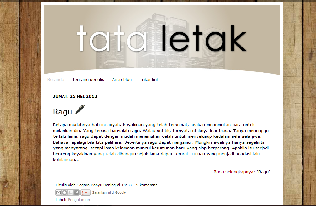 Ditt's Warehouse: Blog Tata Letak Segara Ega