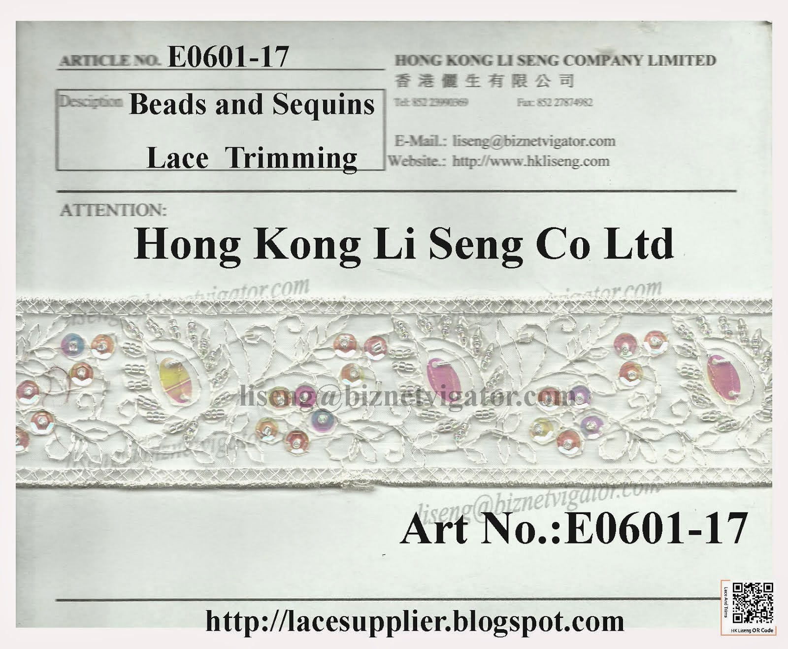 Beads and Sequins Embroidered Lace Trimming Manufacturer Wholesaler and Supplier