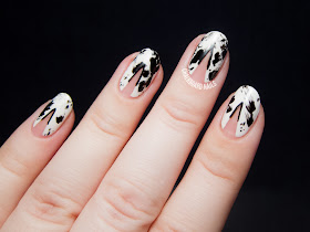 Inky Negative Space Nail Art by @chalkboardnails