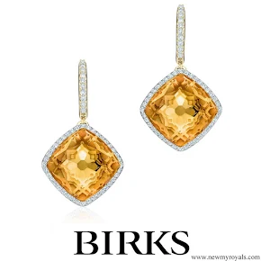 Meghan Markle wore Birks Muse Citrine and Diamond Drop Earrings