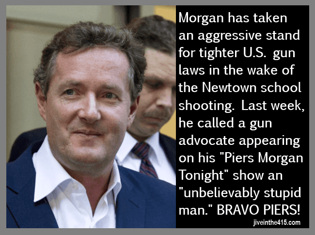 A photo of Piers Morgan who has enraged gun advocates by calling them stupid