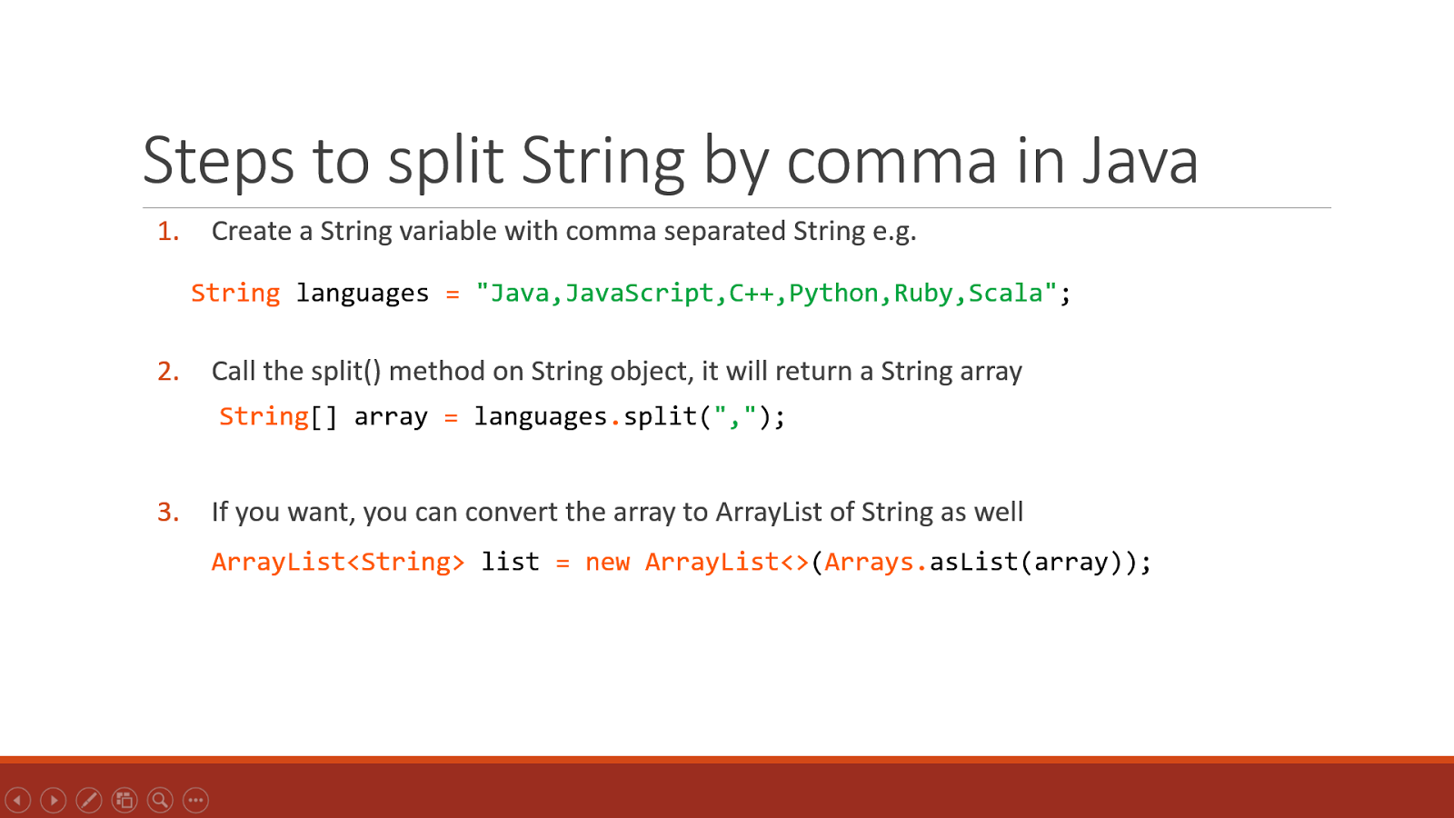 java split string comma example function programming java67 simple tutorial steps showing