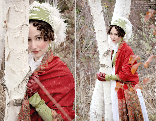 Maggie Roberts of Undressing the Historical Lady wearing Regency attire