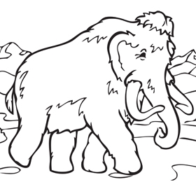 Free Wild Dinosaur Mammoth Coloring Pages