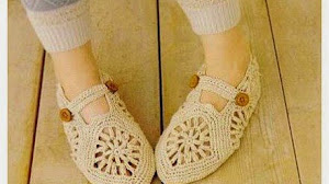 Zapatos tejidos al crochet con grannys - con esquema