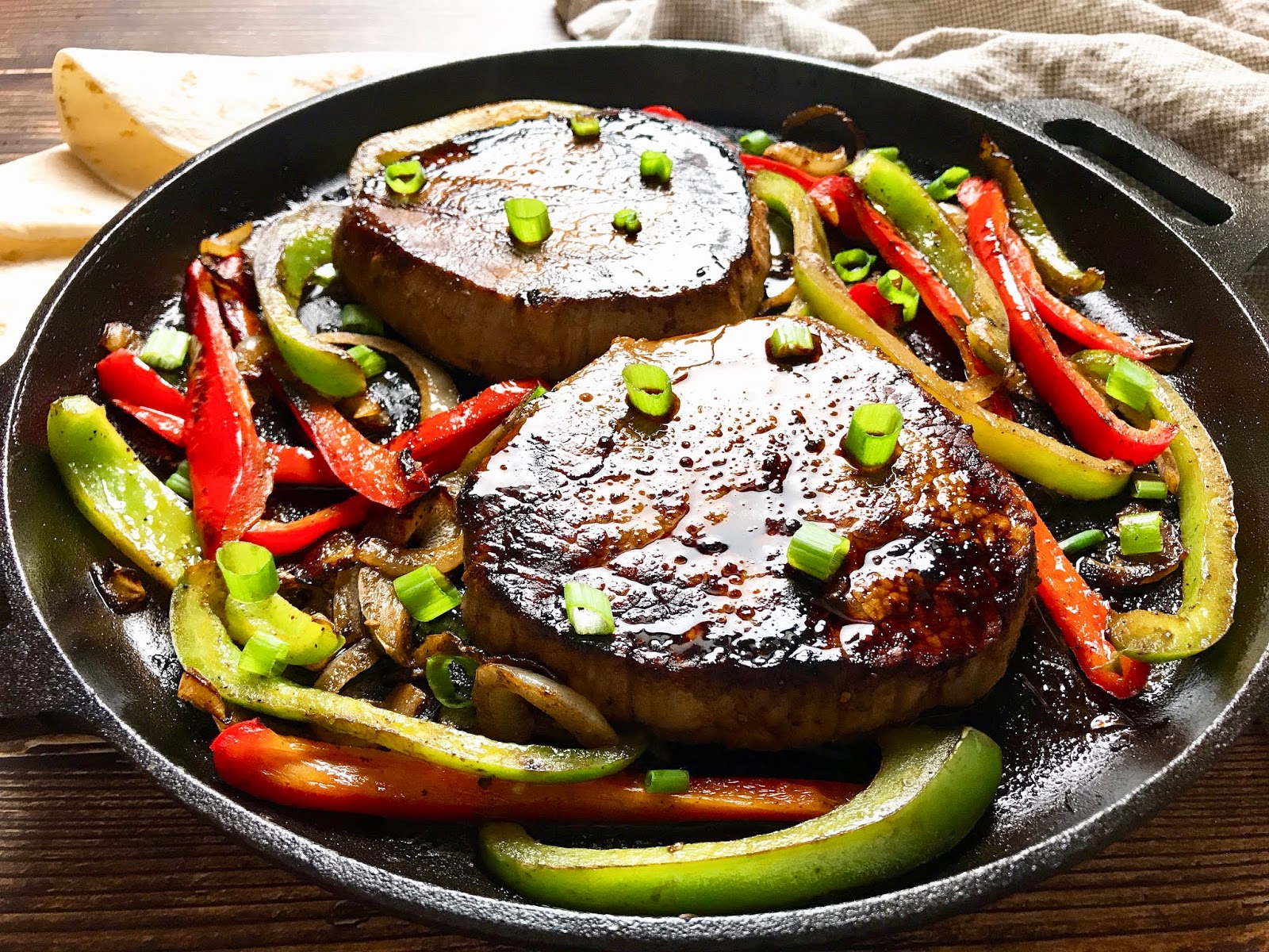 Fajita Steaks with Peppers and Onions