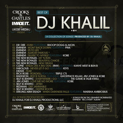 crooks and castles presents best of dj khalil grammy edition back cover and playlist