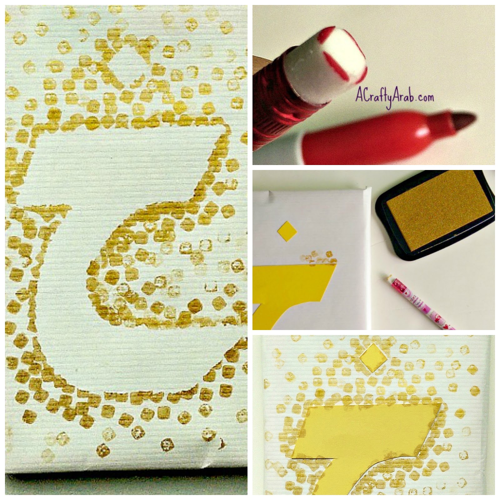 A Crafty Arab Arabic Initial Wrapping Paper Tutorial