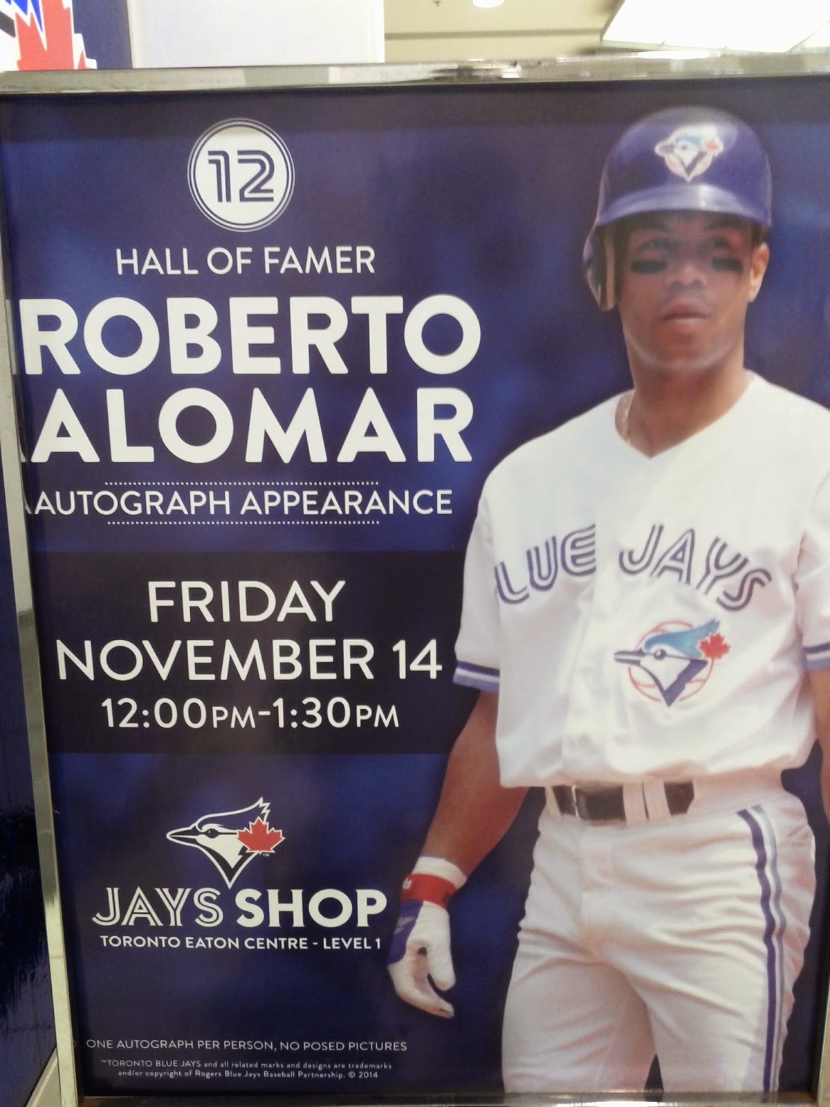 Toronto things Roberto Alomar Autograph Appearance Signing at Toronto Blue Jays store in Eaton