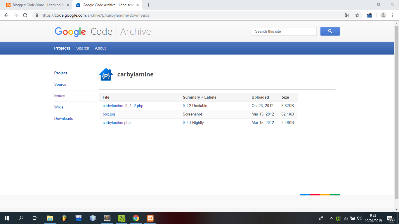 Code archive. Code archive