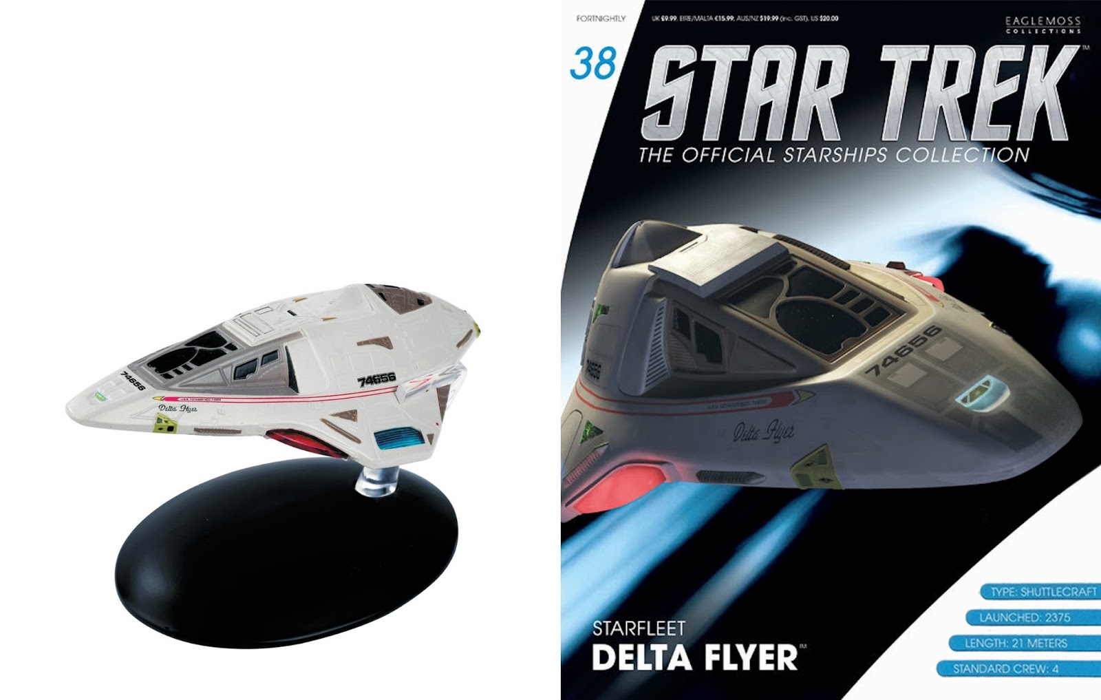 Star Trek Starships Voyager DELTA FLYER Shuttle Model Box Edition Eaglemoss #18 