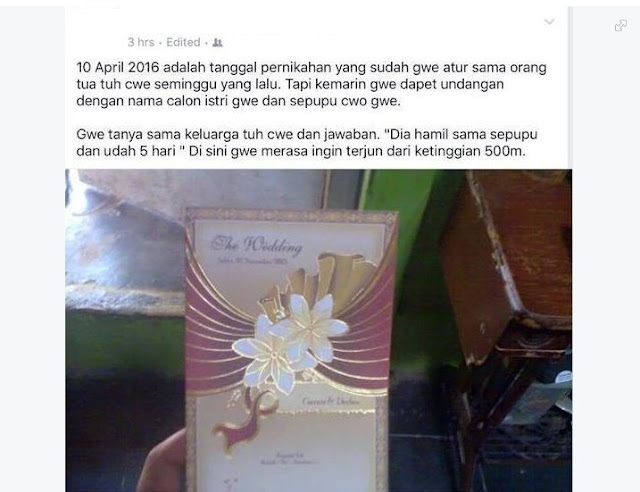 Seminggu Lalu Bicarakan Pernikahan dengan Camer, Tiba-Tiba Calon Istri Sudah Dihamili Sepupu Seminggu Lalu Bicarakan Pernikahan dengan Camer, Tiba-Tiba Calon Istri Sudah Dihamili Sepupu