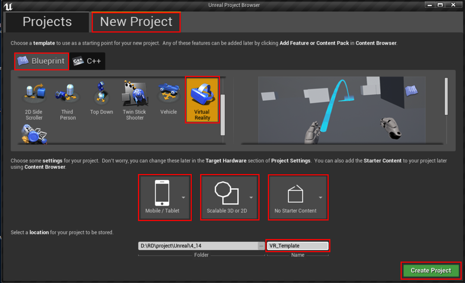I touchs: Unreal: VR Template