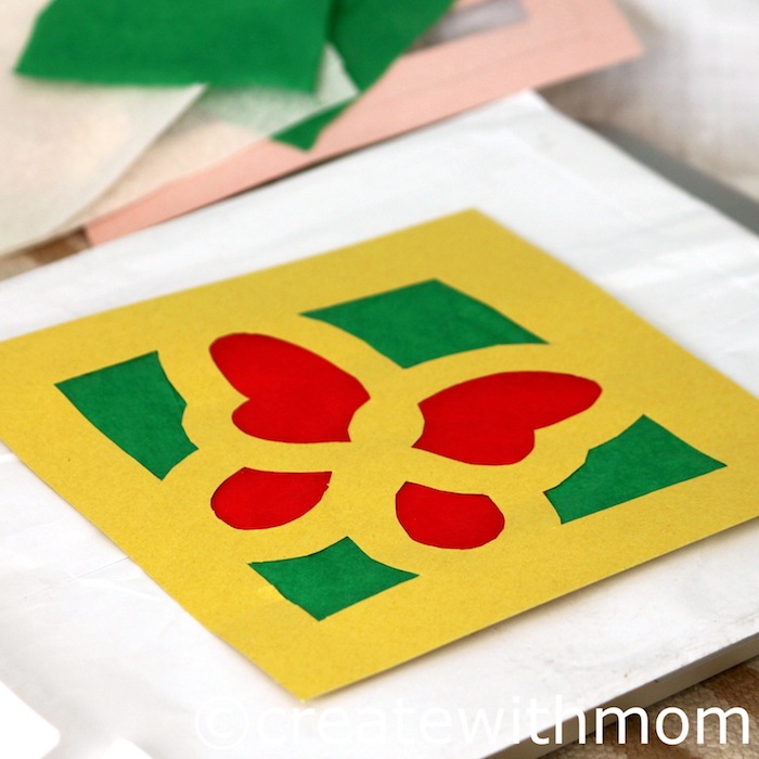 Create With Mom Stained glass sun catcher craft