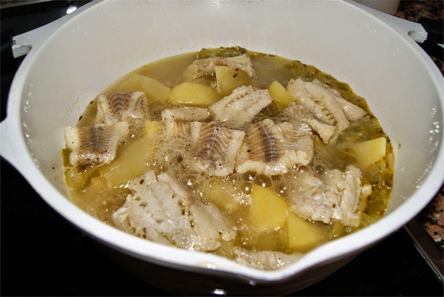 Abadejo con patatas paso 6