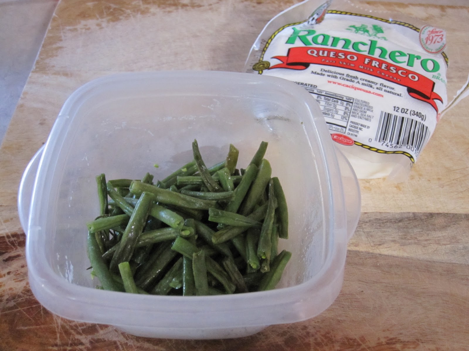 diet schmiet! Salad of Brussels Sprouts, Green Beans & Queso Fresco