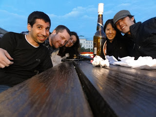 Our only group photo.. with a beer bottle (Photo courtesy of Alvin C.)
