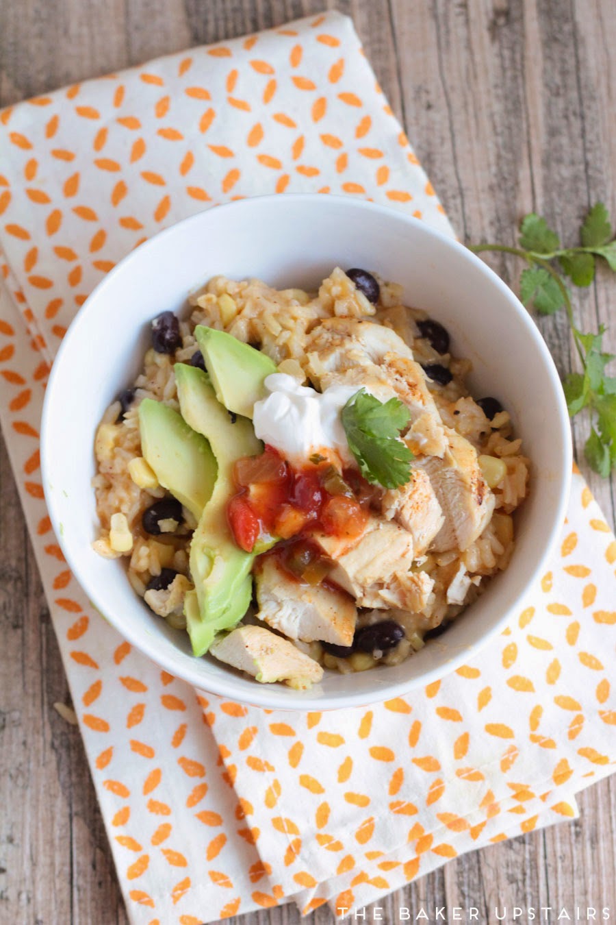 The Baker Upstairs southwest chicken and rice bowls