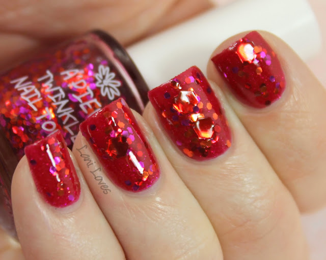 A'Pieu Twinkle Nail Touch RD01 nail polish swatch