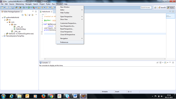 Learn and shine: Getting started with python using eclipse