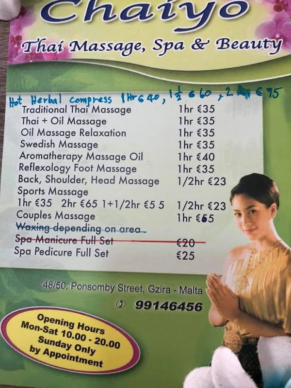 Chaiyo Thai Massage and Spa Chinese Massage Malta