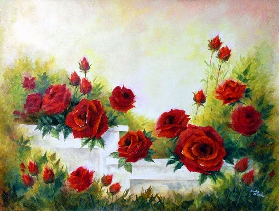 Red Rose - 2, painting by Sanika Dhanorkar (part of her portfolio on www.indiaart.com)