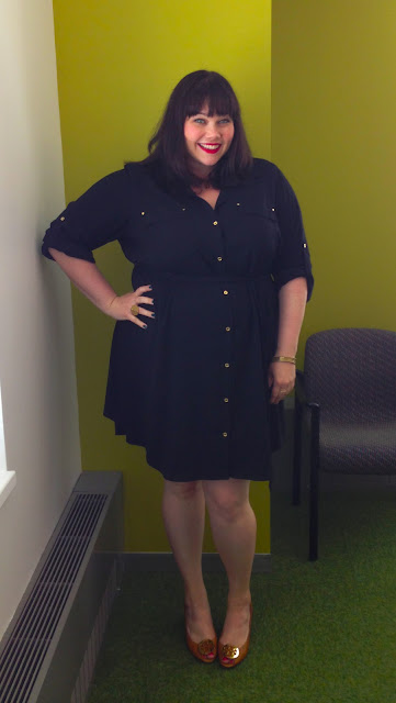 Plus Size Calvin Klein black shirt dress