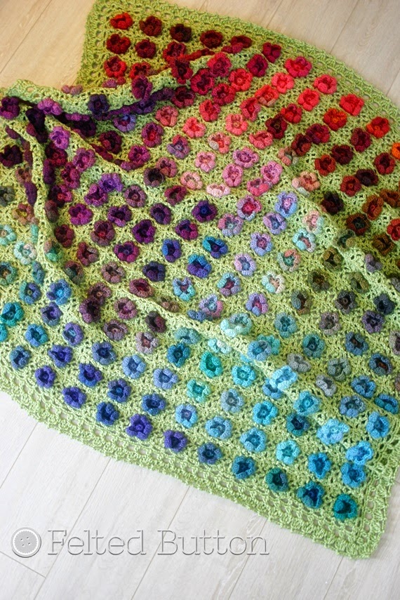 Monet's Garden Throw crochet pattern by Susan Carlson of Felted Button
