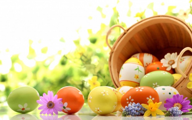 easter eggs in basket wallpapers