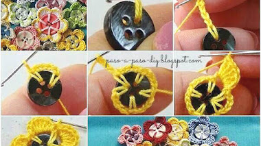 Cómo tejer flores con botones y crochet / DIY