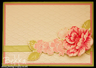 Simple Decoupage Stippled Blossoms Card by Stampin' Up! Demonstrator Bekka Prideaux - the instructions for this technique are on her blog