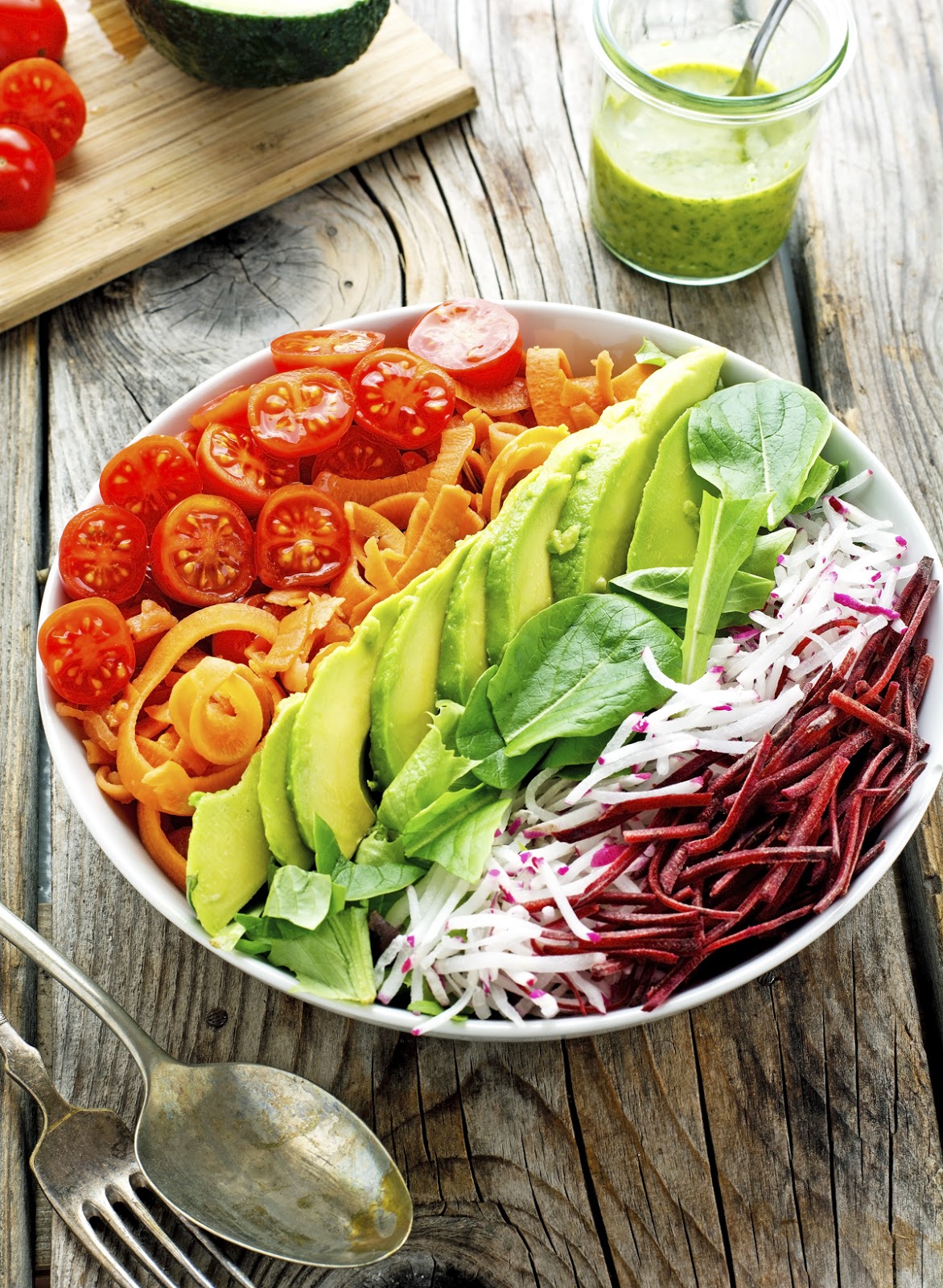 The Iron You Rainbow Salad with Parsley Lemon Vinaigrette