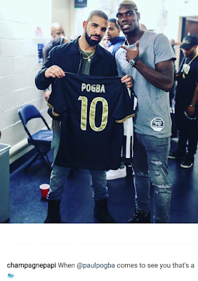 1a9 Paul Pogba parties with Drake in New York as he prepares for Man U move (photos)