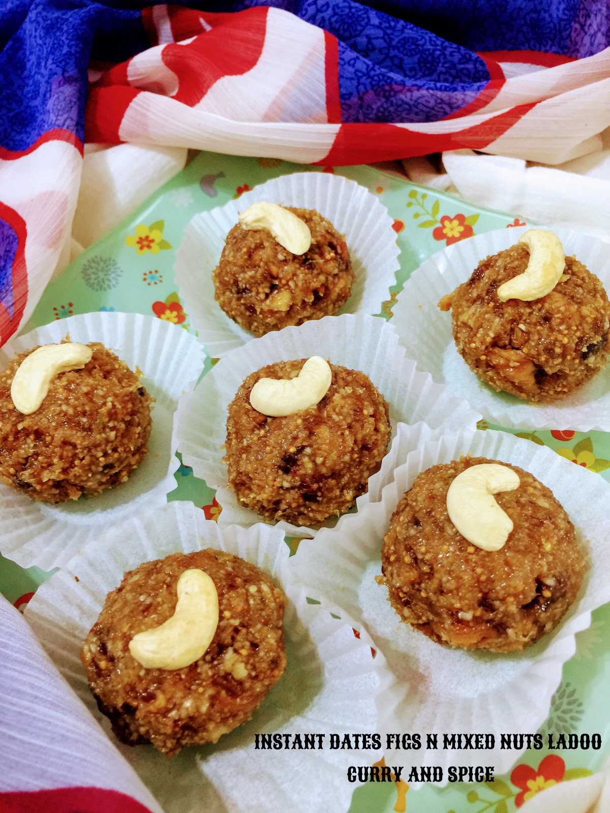 CURRY AND SPICE INSTANT DATES FIGS N MIXED NUT LADOO