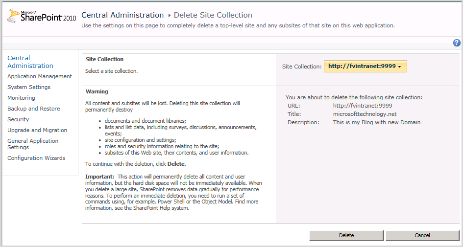 Restore Site Collection on a Specified Database Using Powershell
