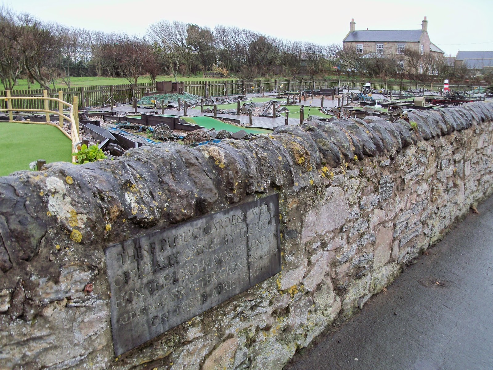 The Beaches Crazy Golf course is right next to Seafield Road in Seahouses Seahouses Crazy Golf on Seafield Road