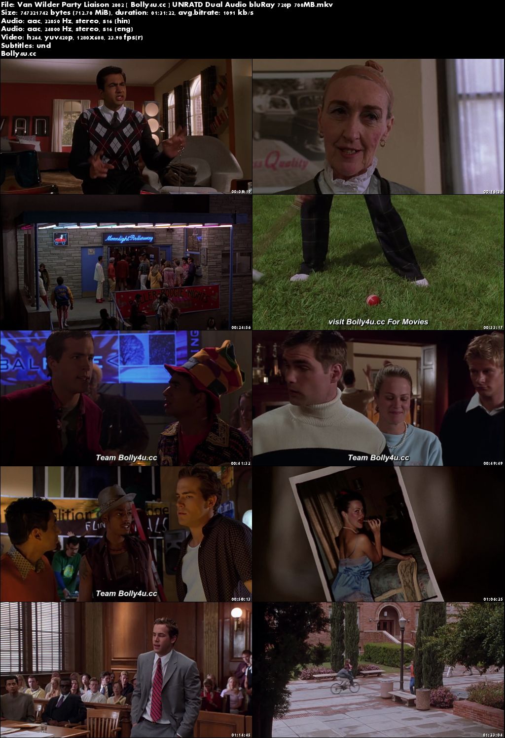 Van Wilder Party Liaison 2002 BRRip 300MB UNRATD Hindi Dual Audio 480p Download