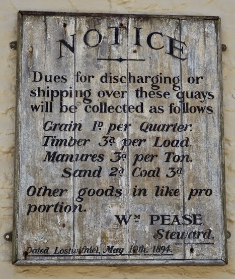 1894 sign for shipping charges in Cornwall
