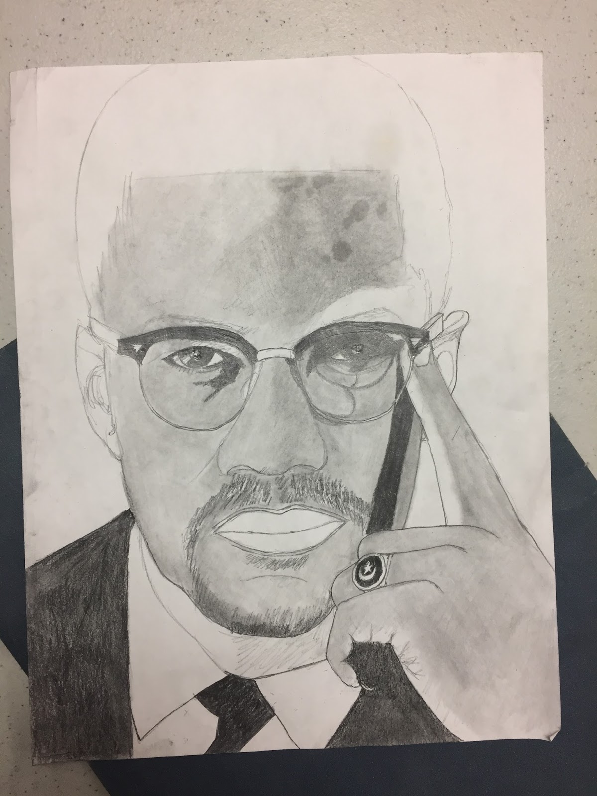 PORTRAIT: MALCOLM X 1960 (Pencil/Graphite) [SOLD]