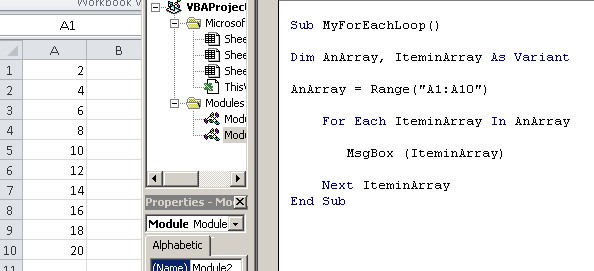 Excel Tutorial: For Each In Loop