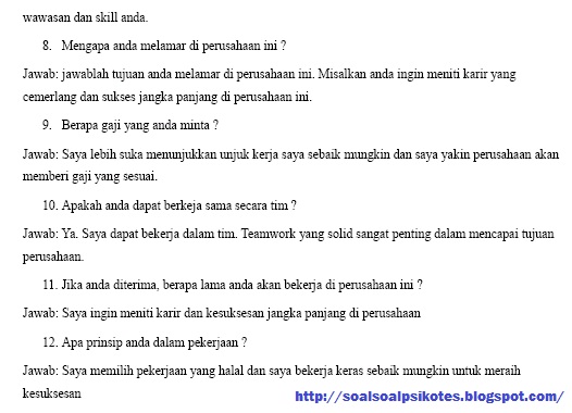 25 Contoh Pertanyaan Wawancara Kerja Dan Jawabannya