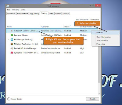 Easy Method 1.3 how to remove startup entries easily