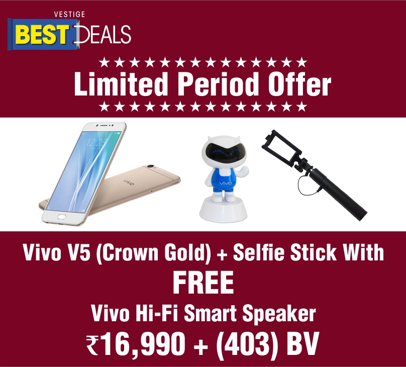 Vestige Best Deals VIVO V5 + Selfie Stick With Free HiFi Smart Speaker