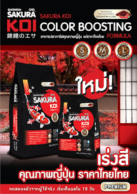อาหารปลาคาร์ฟ Sakura Koi สูตรเร่งสีแดง (ถุงดำ/แดง) Color Boosting formula