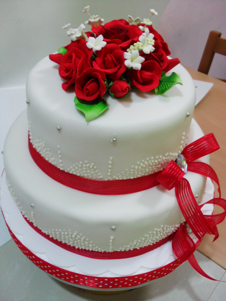 Inasalybakery KEK KAHWIN FONDANT HIDAYAH