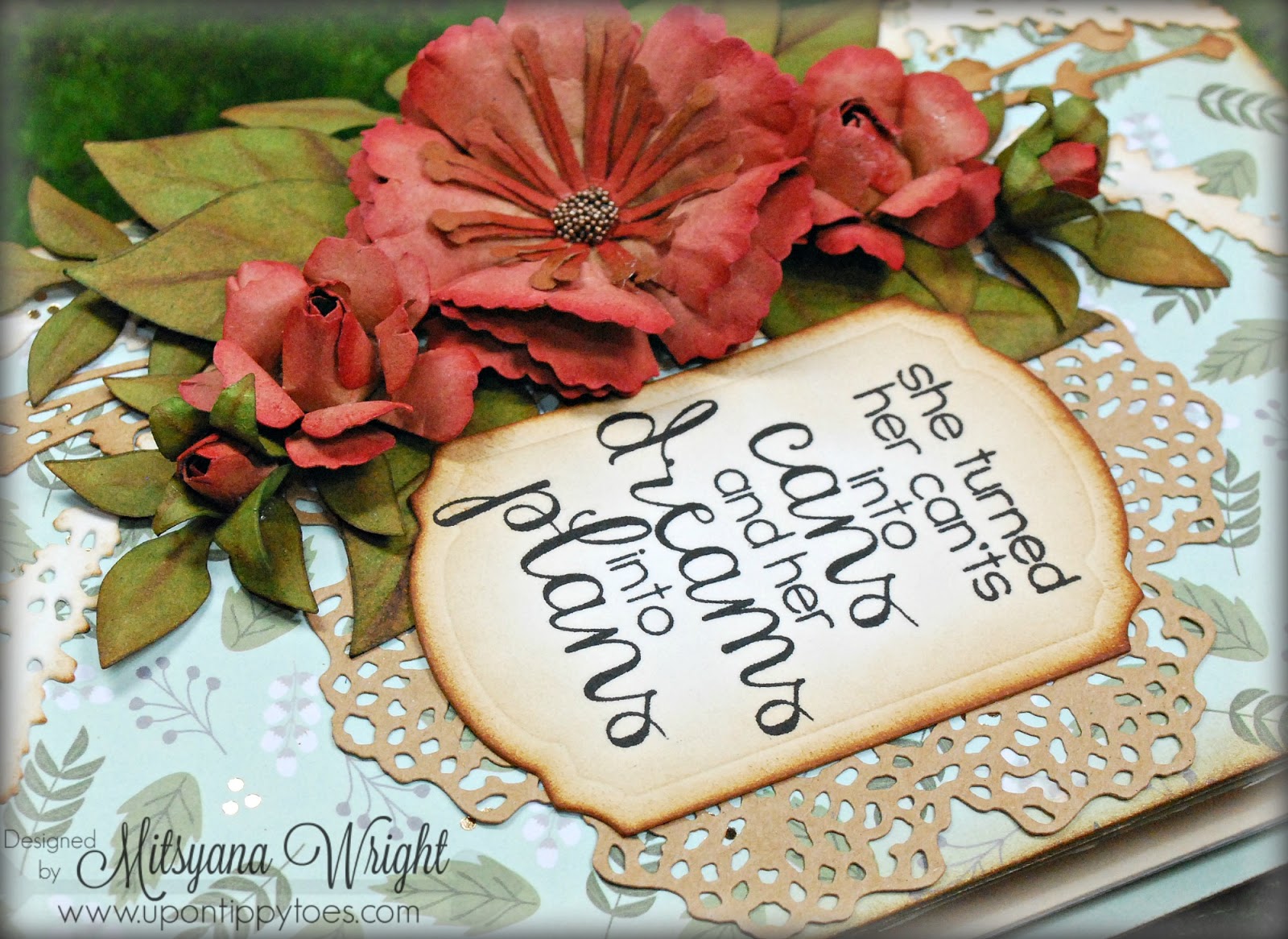 Up On Tippy Toes Journal w/ Kraft Cardstock Flowers