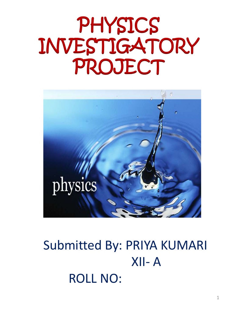 physics investigatory project class 11 pdf