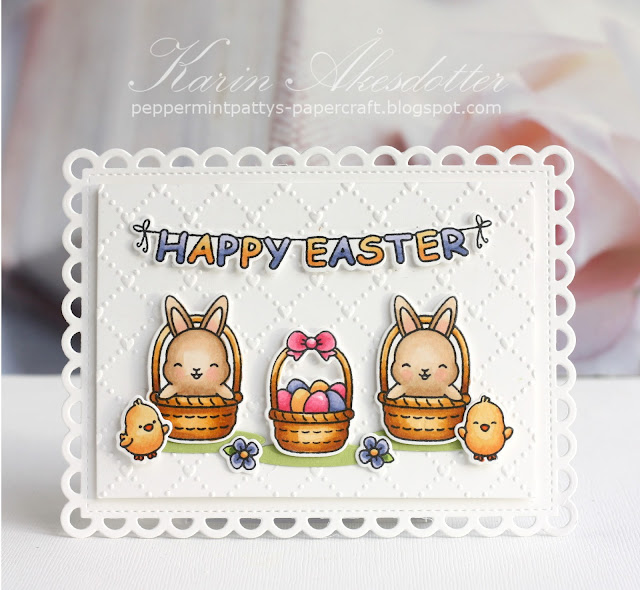 Sunny Studio Stamps: Chubby Bunny Frilly Frames Stitched Scallop Dies Easter And Spring Cards by Karin Akesdotter