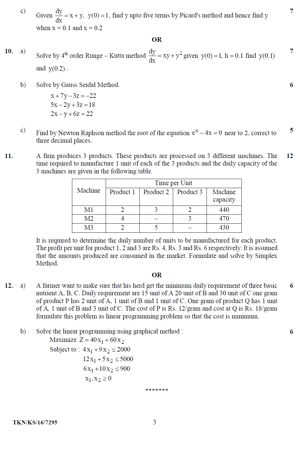 RTMNU 3rd Semester B.E Civil Mathematics III 2016 Question Paper